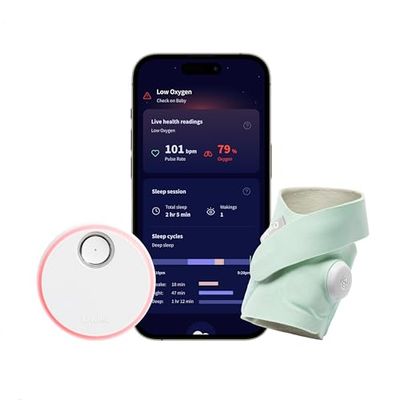 Owlet Dream Sock - Vigilabebés Inteligente - Seguimiento de lecturas de Salud en Vivo - Verde (Mint)
