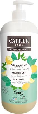 Cattier - Gel doccia senza solfati, profumo limone - menta 1 l