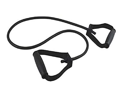 GIMA Latexslang met handgrepen van thermoplastisch rubber of TPR, kleur zwart, weerstandsniveau extra zwaar, lengte 125 cm.