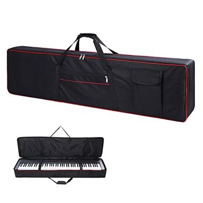 Housse de transport pour clavier 88 touches - Housse de transport avec sac de clavier à 2 poches - Intérieur Oxford 600D durable - Couverture complète rembourrée - Protection contre la poussière pour