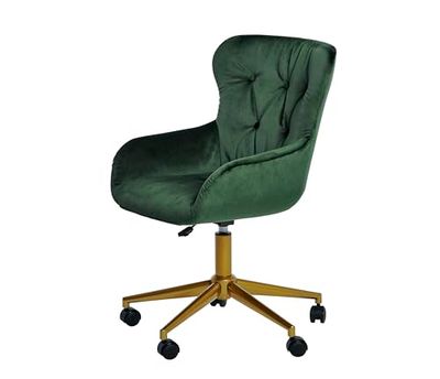 Jahnke Club Worx Chaise de Bureau en Velours Vert/doré