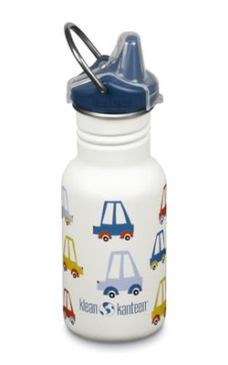Klean Kanteen Classic Narrow Sippy Cap 1011205 Drinking Bottle with Stainless Steel Drinking Cap in White with a Volume of 355 ml