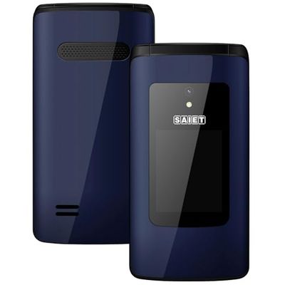 SAIET - Teléfono móvil para Personas Mayores fácil de Usar Like ST-MC20 - Teléfono intuitivo para Personas Mayores con Teclas y Caracteres Grandes - Azul