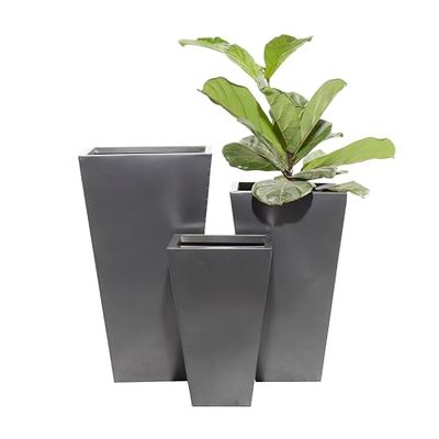 Benzara Eenvoudige metalen plantenbak set van 3