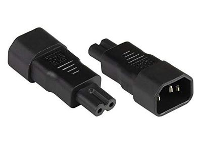 Good Connections® Adattatore di corrente per dispositivi a freddo, C14 (dritto) su presa C7/Euro 8 (dritto), UL – Adattatore di alimentazione/adattatore presa/adattatore di alimentazione – nero
