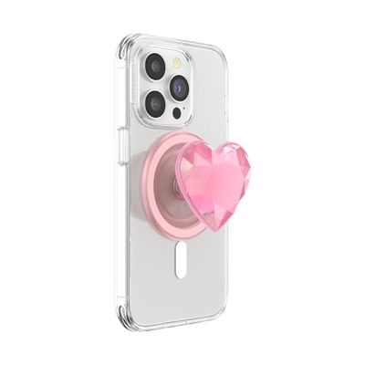 PopSockets Okrągły uchwyt do telefonu kompatybilny z MagSafe, pierścień adaptera w zestawie, uchwyt na telefon, kompatybilny z bezprzewodowym ładowaniem - Dicro Heart