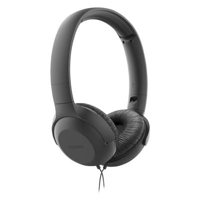 Philips UH201BK/00 Cuffie con Cavo (Pieghevole, Soft Earpad, Micro, Cavo da 1.2 Metri) Nero