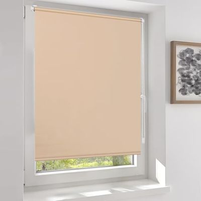 Sekey Klemmfix - Store Enrouleur occultant sans perçage - Double Face - Couleur Unie - Cordon latéral - Protection Solaire et Brise-Vue - Store occultant - 45 x 130 cm - Marron