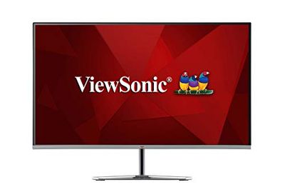 ViewSonic VX2776-SMH Moniteur 27", Full HD, 4ms, 250 nits, VGA, HDMI, DisplayPort, hauts-parleurs, chassis argenté sans bords