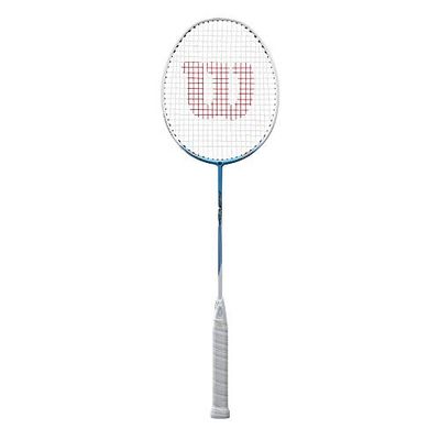 Wilson WR004510F4 Raquette de Badminton, Fierce C1700, Unisexe, Taille du Manche: 4, Équilibre Neutre,Blanc/Bleu