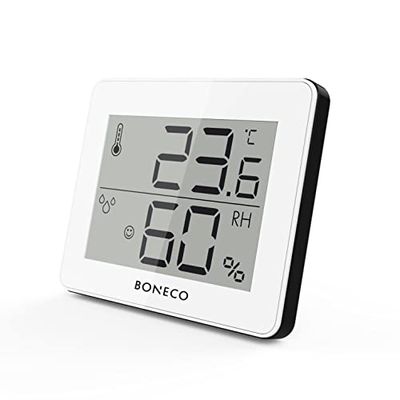 Boneco 44817 Thermo-Hygrometer X200 Hygromètre Thermique X200-Affichage numérique de la température de la pièce et de l’humidité Relative-0 à 50 °C, Blanc, Plastique