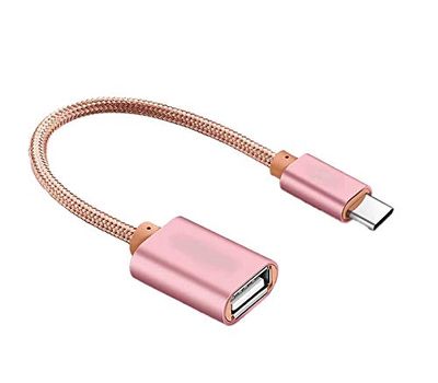 Adapter type C/USB voor Huawei Mate 20 X Smartphone & Mac USB-C sleutelaansluiting (roze)