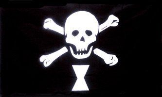 Az Flag - Emanuel Wynne piratflagga - 90 x 60 cm - Corsair dödskalle flagga 100% polyester med integrerade metallöljetter - Pavilion 50 g