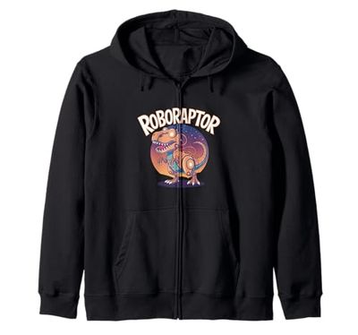 Robotic Dinosaur T-Rex Robotic Engineer Dino Funny Robot Zip Hoodie