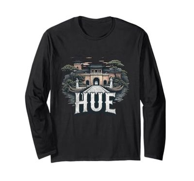 Retro Hue Paesaggio Vintage Souvenir Maglia a Manica