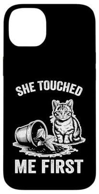She Touched Me First Cat Plant Kitten Plants Amoureux des chats Coque pour iPhone 14 Plus