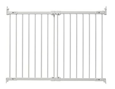 BabyDan FlexiFit, täcker öppningar mellan 67-105,5 cm/26,4-41,5 tum, utdragbar och flexibel trappgrind/babygrind/säkerhetsgrind, metall, vit, tillverkad i Danmark – (husdjursgrind/hundgrind)