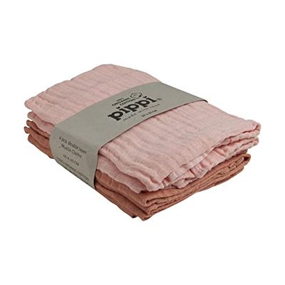 Pippi Babyluier, uniseks, stoffen luier, geveiled roos, 65 x 65 EU, Veiled Rose, Eén maat