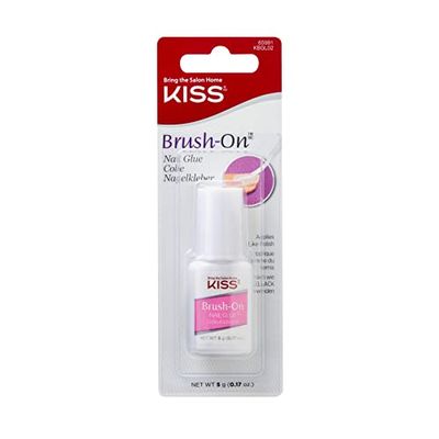 Kiss nagellim med pensel, 5 g transparent