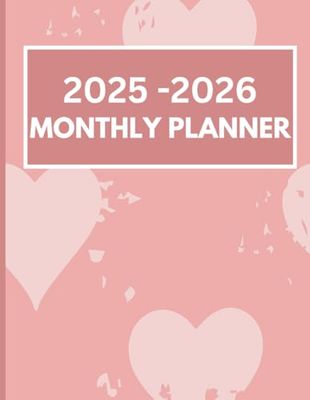 2025 -2026 Monthly Planner, 2 Year Montly Planner, Jan 2025 - Dec 2026, 8.5 x 11