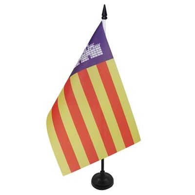 BANDIERA DA TAVOLO MAIORCA 21x14cm - PICCOLA BANDIERINA MALLORCA IN SPAGNA 14 x 21 cm - AZ FLAG