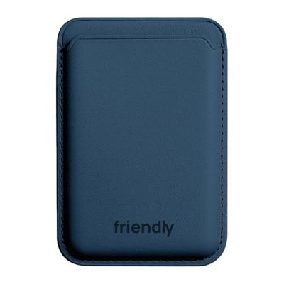 Friendly License Kaartetui, compatibel met alle iPhone-modellen, van PU-leer, pacific blauw, krasbestendig en slijtvast, met Magsafe-technologie