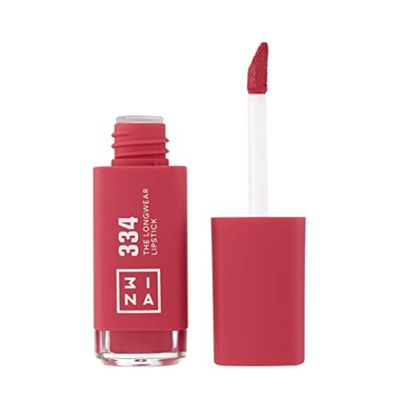 3INA MAKEUP - Vegan - Cruelty Free - The Longwear Lipstick 334 - Rose Vif - Rouge a Lèvres Liquide Longue Tenue - Hautement pigmenté - Formule à séchage rapide - applicateur à tige - Finition Mate