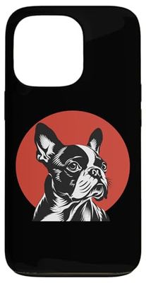Cute Funny Retro Vintage Red Sun Logo Bostie Lover Custodia per iPhone 13 Pro