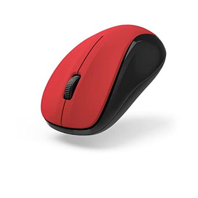 Hama MW-300 V2 Souris sans Fil - Technologie 2.4Ghz, Capteur 1600 dpi, Clics Silencieux, Ambidextre - Rouge