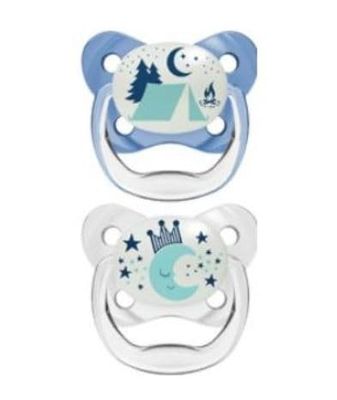 Dr. Brown's Omkeerbare fopspeen Nocturno Advantage van silicone, maat 2, 6-18 m, 2 stuks, verschillende kleuren