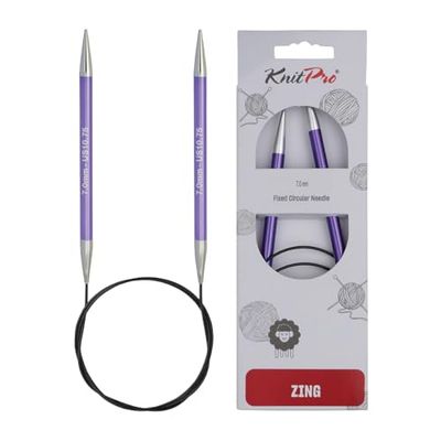 KnitPro KP47165 Zing: Knitting Pins: Circular: Fixed: 100cm x 7.00mm, Aluminium, Multi-Colour, 7mm