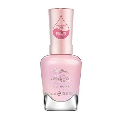 Sally Hansen Colour Therapy Nail Polish, 223 Pink I'll Sleep In, Strengthen and Nourish Nails, Infused with Biotin and Argan Oil, 3-in-1 Formula, High-Shine Finish, Salon Quality Results, 14.7ml
