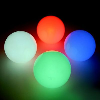 Mister Babache Balle Lumineuse de jonglage Adulte Unisexe, Blanc, 80 mm