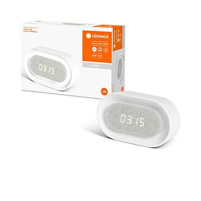 LEDVANCE Luz y reloj móvil LINEAR, blanco, 3,4W, 35lm, alimentado por batería, módulo LED con luz blanco neutro, sensor táctil integrado para encendido/apagado y atenuación, sensor de luz diurna