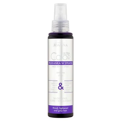 Joanna Ultra Color - Spray de rinçage argenté pour cheveux blonds et clairs - Teinte gris cendré - Brillance naturelle - Élimine la teinte jaunâtre des cheveux décolorés - Illumine et revitalise - 150