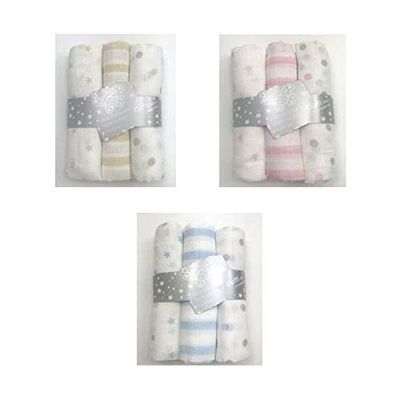 Baby Comfort - Gasa estampada 100% Alg. (3 Pzs) 80x80 cm