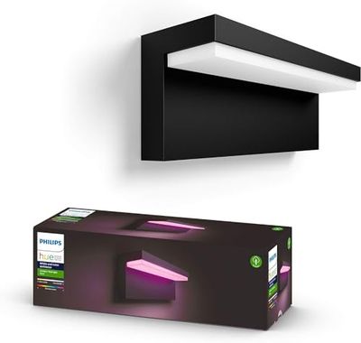 Philips Hue White and Color Ambiance Nyro, Lampada da Parete da Esterno Smart, 16 Milioni di Colori, Nero