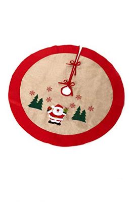 HEITMANN DECO - Round tree blanket - pine needle protection - Christmas tree mat - Santa - red, natural