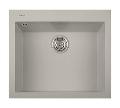 Lavello in quarzo da cucina incasso PLADOS Roxana vasca singola 56cm - Taupe Matt