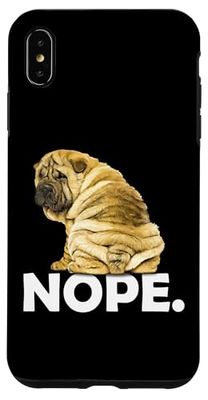 Funny Watercolor Wine Makes Everything Fine Shar Pei Lover Case for iPhone XS Max
