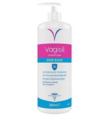 Vagisil uppfriskande underkläder för kvinnor, Odor Block, daglig intim vård, damunderkläder, daglig fräschhet, med aloe vera, 24h luktskydd, 500 ml
