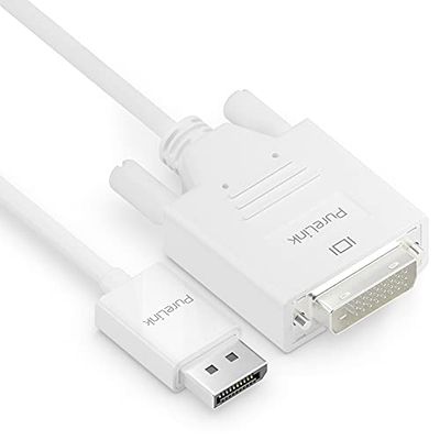 PureLink DisplayPort naar DVI-kabel, 1920 x 1200 WUXGA resolutie, vergulde stekkercontacten, 2,00 m, wit