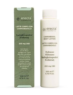 Enecta - Latte corpo all'estratto di canapa 200 mg / 200 ml. Ipoallergenico. Per una pelle più giovane e luminosa.