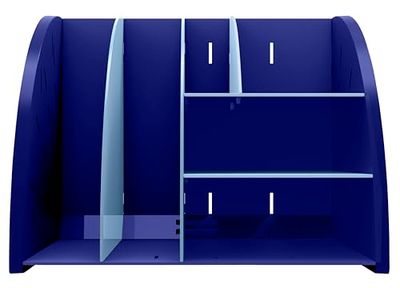 EXACOMPTA - Ref 394202D - 1 Desk ORGANIZER, Organizer Bee Blue, multifunctional desk accessory 6 compartments A4, A5, A6 vertical/lying - Depth 36 x W29.5 x H6cm, navy/light blue