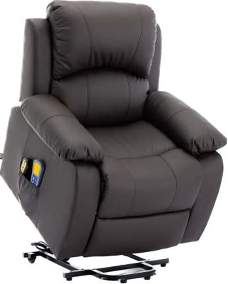 ASTAN HOGAR Fauteuil Relax avec Fonction Auto-Assistance (lève-Personnes), Inclinaison électrique, Massage et thermothérapie, modèle Ramón AH-AR30930CH, Chocolat,