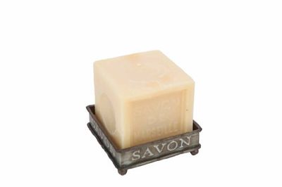 Antic Line Square zinc soap Dish on feet, Metal, Colour, One Size