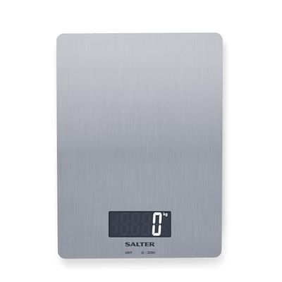Salter 1103 SSDR Balance de Cuisine Numérique - Balance Électronique avec Écran LCD, Pesage des Aliments et Liquides, Ajouter, Peser, Tare Fonction, Facile à Nettoyer, Métrique, Acier Inoxydable