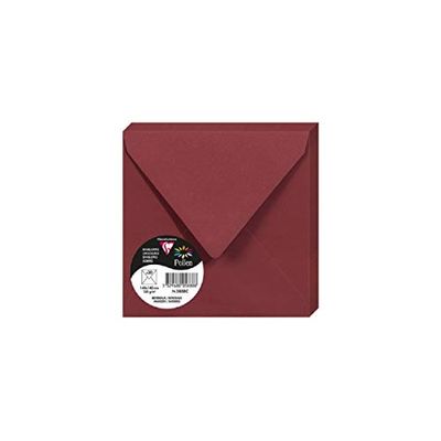Clairefontaine - Ref 5888C - Pollen Envelopes (Pack of 20) - 140 x 140mm Sized, 120gsm Paper, Gummed Seal, Inkjet & Laser Printer Compatible, Acid Free - Maroon