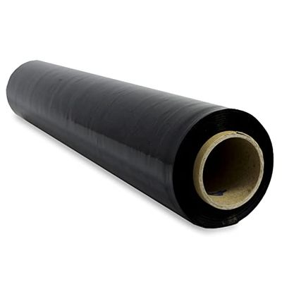 Film d'emballage étirable, film plastique noir pour l'emballage, rouleau de protection en plastique pour l'expédition, rouleau de 50 cm et jusqu'à 400 m étirable - Ofituria (1 unité)