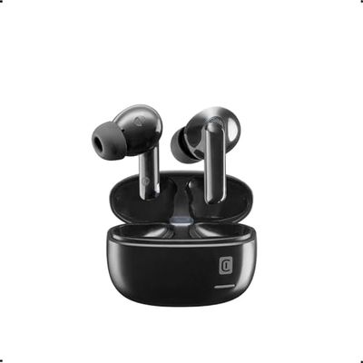 cellularline – Eclipse – trådlösa in-ear hörlurar med laddningsskål – Bluetooth – med ANC- och ENC-teknik – total speltid 18 timmar – svart